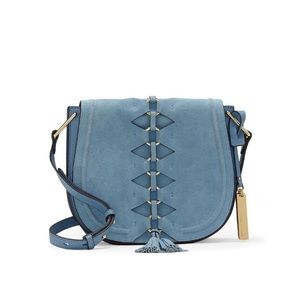 Vince Camuto Ancel Blue Suede Crossbody Bag